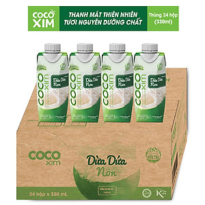 Thùng nước dừa đóng hộp Cocoxim dừa dứa non 330ml (1 thùng 24 hộp)