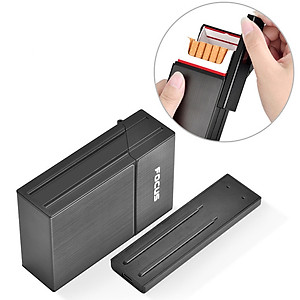 Vỏ Hột Quẹt Bật Lửa Sạc Điện USB Kiêm Hộp Đựng 20 Điếu Focus YH035A Nhỏ Gọn Đẹp Độc Lạ