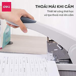 Dập ghim Deli, cỡ lớn 210 trang, Đen, Xám - 1 cái E0395