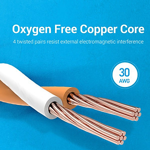 Dây cáp mạng dẹt Ethernet/RJ45/LAN Vention Cat 8 FTP đúc sẵn 2 đầu, dài 1m đến 5m - Hàng chính hãng