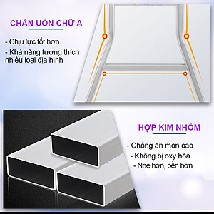 Thang nhôm gấp 4 khúc Nikita Nik54A chân choãi