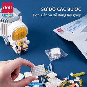 Bộ Đồ Chơi Lắp Ghép Xếp Hình Phi Hành Gia Có Đèn LED Deli - Đa Năng Làm Ống Cắm Bút Chân Đỡ Bút - Đồ Chơi Trí Tuệ Phát Triển Tư Duy, Trang Trí Góc Học Tập - 74602