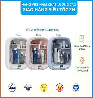 Tủ Đựng Mỹ Phẩm Dán Tường HOKORI Cao Cấp, Hộp Treo Tường Đa Năng Chống Nước, Gắn Tường Siêu Chắc Chắn - Hàng Việt Nam