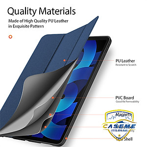 Bao da dành cho iPad Air 4/ Air 5 M1 10.9 inch 2022 hiệu Dux Ducis Domo có khay để bút, bảo vệ camera, chống sốc, cao cấp - Hàng nhập khẩu.