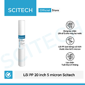 Bộ lõi lọc nước số 1,2,3 (PP-UDF-CTO) 20 inch by Scitech dùng trong máy lọc nước RO, bộ lọc thô - Hàng chính hãng