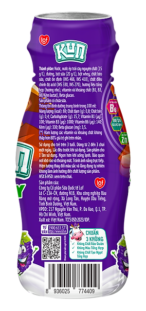 Thùng 48 chai Sữa trái cây KUN hương nho 85ml