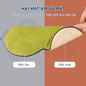 Bịt mắt ngủ lụa 2 mặt EMA, miếng che mắt ngủ cao cấp 2 mặt ấm mát có có quai đeo điều chỉnh