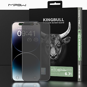 Miếng Dán Màn Hình Kính Cường Lực Chống Vân Tay MIPOW KINGBULL Dành Cho iPhone 15 Pro Max / 15 Pro / 15 Plus / 15 - HÀNG CHÍNH HÃNG