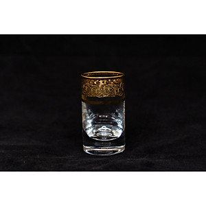 Bộ ly pha lê Tiệp cao cấp BOHEMIA 1239A, dung tích 35 ml, hoa tiết dây hoa mạ vàng, kiểu dáng sang trọng, hiện đại - Hàng chính hãng