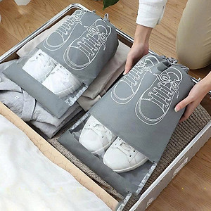 Giỏ đựng giày  , Túi đựng giày dép dây rút Có Hình chống bẩn đi du lịch dã ngoại