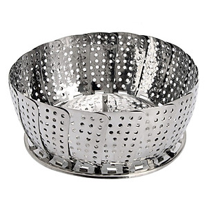 Rổ Hấp Xửng Hấp Inox Xếp Gọn + Tặng 1 Dụng Cụ Gắp Nóng