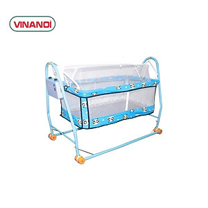 Nôi Tự Động Em Bé Giá Rẻ N20X VINANOI - Sức Đưa 20kg - Lồng Nôi Màu Xanh - Khung Võng Thép Màu Xanh