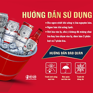 Thùng 24 Lon Bia Budweiser Chính Hãng (330ml/ lon) - Phiên Bản Tết 2024