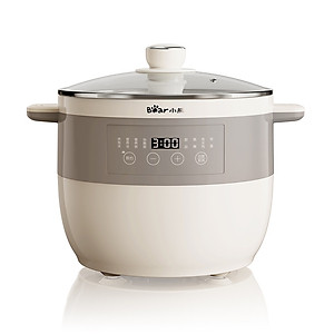 Nồi nấu chậm Bear DDZ-B25Q3 2.5L, kèm 1 thố sứ lớn, 4 thố sứ nhỏ, 7 chế độ nấu ăn, hẹn giờ, BH 18 tháng - HÀNG CHÍNH HÃNG