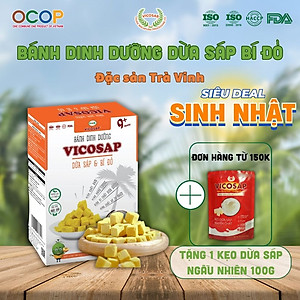 Bánh dinh dưỡng VICOSAP làm từ dừa sáp không chiên qua dầu ăn vặt healthy cho bé