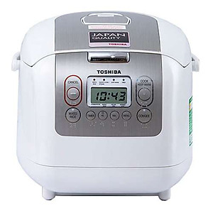Nồi cơm điện tử Toshiba RC-10NMFVN(WT) - 1.0L - Xuất xứ Thái Lan - Lòng nồi dày 4mm, 2 lớp chống dính trong và ngoài - Chế độ nấu tự động đa dạng - Hàng chính hãng, bảo hành 12 tháng, chất lượng Nhật Bản