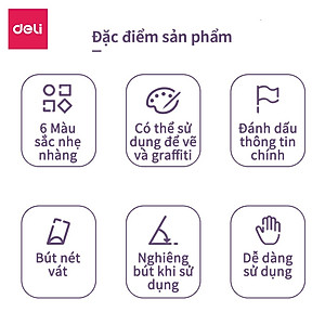 Set 6 Chiếc Bút Highlight Hai Đầu Bút Nhớ Dòng Đánh Dấu Dạ Quang Take Note Ghi Chú Deli - Bảng Màu Pastel Macaron - 33002 S605 S735 S134