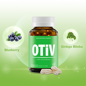 [Tặng Hộp 15v] Combo 2 Hộp 60v - Viên Uống Bổ Não OTIV Ecogreen Giảm Đau Đầu Mất Ngủ, Tăng Trí Nhớ