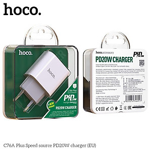 Củ Sạc Siêu Nhanh 20W PD Cho iPhone, iPad, Samsung,... - Cốc Sạc Hoco C76 Pus/C76A Plus 3.0 Siêu Nhanh Siêu Bền - HÀNG CHÍNH HÃNG