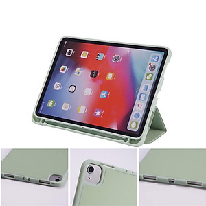 BAO DA SMART COVER SILICON, ỐP LƯNG SILICON CHO IPAD CÓ KHE CÀI BÚT APPLE PENCIL CHO IPAD 10.2 INCH, 10.5 INCH, IPAD PRO 11 INCH