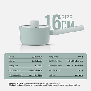 Nồi phủ sứ an toàn Elmich Verona EL5525SK