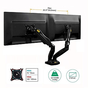 Giá Treo 2 Màn Máy Tính Gắn Bàn Đa Năng Nhập Khẩu North Bayou F160 (17-27 inch)