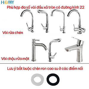 Đầu nối vòi rửa chén tăng áp 3 chế độ phun Hobby home decor VSTA5