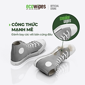 Khăn giấy ướt lau giày siêu sạch Sneaker Wipes hương quế tạo bọt tự tan làm sạch nhanh chóng mang đi tiện lợi