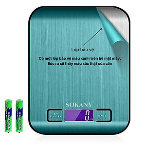 Cân tiểu ly 5kg Sokany SK-19026 màu bạc, chống nước, độ chính xác cao  - HÀNG CHÍNH HÃNG - DELIYA