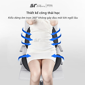Bộ Gối Lót Mông Và Tựa Lưng Massage Chườm Nóng Cao Su Non Văn Phòng Ô Tô, Đệm Lưng Chống Gù, Giảm Đau Cột Sống - Sairui