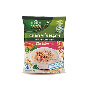Combo 6 Gói Cháo Yến Mạch Thịt Heo Bằm Xuân An 40G (Tặng Kèm 1 Gói)