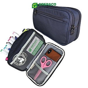 Túi Hộp Đựng Bút Viết Grepaco Bằng Vải Bố Canvas Tote Đẹp Nhiều Ngăn Size Lớn Đa Năng Dành Cho Học Sinh, Sinh Viên, Dân Văn Phòng Đựng Dụng Cụ Đồ Dùng Học Tập, Mỹ Phẩm, Phụ Kiện Đồ Cá Nhân – Hàng Chính Hãng