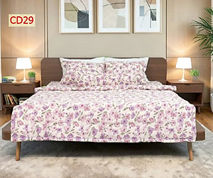 Bộ Ga 4 món Cotton Đũi Tatana mền mịn, thoáng mát  Mẫu ngẫu nhiên ( chọn mẫu ib shop )