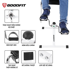 Xe Đạp Tập Thể Dục Mini Tháo Lắp Tại Nhà, Văn Phòng Chính Hãng GoodFit GF003MB