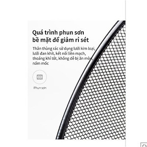 Thùng rác văn phòng lưới Deli - Sọt đựng rác - Màu đen - 28cm - 9188/E9190