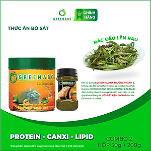 Thức ăn bò sát Iguana Trưởng Thành GREENABC dùng cho Iguana từ 1m trở lên giúp gai bung, gù cao, dáng đẹp, lên màu tươi - Hộp 230g