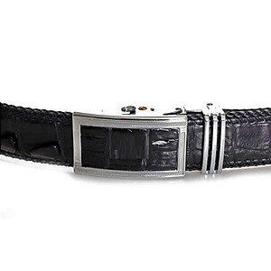 Thắt Lưng Nam Da Cá Sấu Đan Viền Huy Hoàng HT4216 (120 x 3.5 cm) - Đen