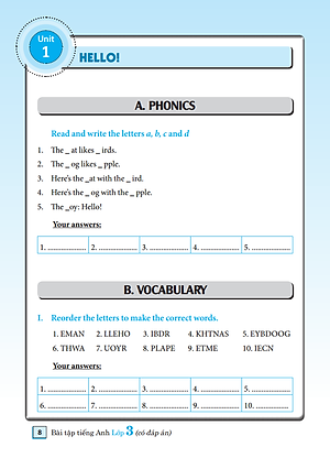 Sách Bài Tập Tiếng Anh Lớp 3 (Tái Bản)