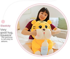 Gấu bông hổ ôm bình sữa siêu dễ thương – Quà tặng thú nhồi bông cọp má phệ bú bình – Size từ 50 cm đến 80 cm – Gối ôm hổ milk cho bé ngủ ngon