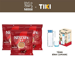 [Tặng Ấm giữ nhiệt có quai (Tết 26) NESCAFE 1L ] Combo 3 Bịch NESCAFE 3IN1 Công thức cải tiến - VỊ NGUYÊN BẢN Bịch 46 gói