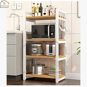 Kệ để lò vi sóng 174-2N thương hiệu 9House kệ bếp để lò nướng nồi cơm điện lò vi sóng gia vị loại khung sắt dày sơn tĩnh điện chống rỉ mặt gỗ MDF lõi xanh chống ẩm bề mặt phủ melamine chống thấm cao cấp - Hàng chính hãng