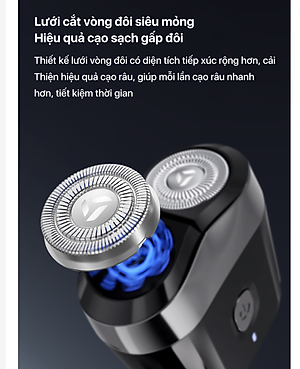 Máy cạo râu Enchen Mini 6, lưỡi dao kép tự mài siêu mỏng, chống nước IPX7 cạo khô và ước, pin trâu - Hàng chính hãng