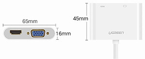 Bộ Chuyển Đổi Ugreen HDMI Sang VGA HDMI Có Nguồn Phụ 40744 - Hàng Chính Hãng