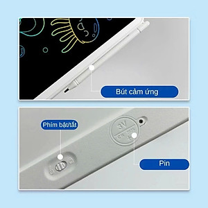 Bảng Viết Cảm Ứng Điện Tử 3D Đa Sắc 16 Inch Thông Minh Tự Xóa Dành Cho Bé - Bảng Vẽ Đồ Họa Bút Dạy Học LCD MÀU TRẮNG - Hàng Chính Hãng