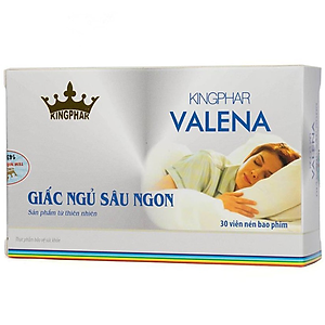 ￼Thảo Dược An Thần Ngủ Ngon valena Kingphar - Hộp 30 Viên - Giúp an thần, gây ngủ, tạo giấc ngủ đến nhanh, tự nhiên