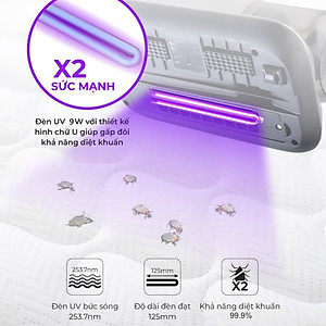 Máy hút bụi giường nệm diệt khuẩn UV công suất cao 1400W SOKANY SK-13029 loại CÓ DÂY lực hút mạnh -HÀNG CHÍNH HÃNG