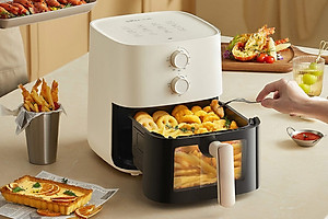 Nồi chiên không dầu Bear QZG-J15M1 (AF-4H15K), Dung tích 5 lít, Công suất 1500W Hàng Chính Hãng