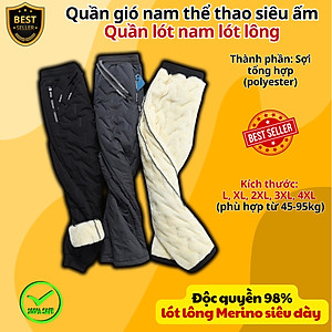 Quần gió lót lông QD2 ấm áp thời trang cho nam, Quần nỉ jogger lót lông QD1 sang trọng và dày dặn D Danido