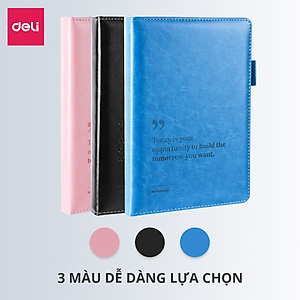 Sổ Tay Ghi Chép Bìa Da A5 300 Trang Kẻ Ngang Deli - Phù Hợp Làm Sổ Kế Hoạch Planner, Nhật Kí, Tập Vở Ghi Chép Bullet Journal - EN012 / EN013