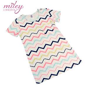 Đầm Ngủ Nữ Cotton Ngắn Có Tay Hoa Văn Natural Blow Miley Lingerie_DCP0211